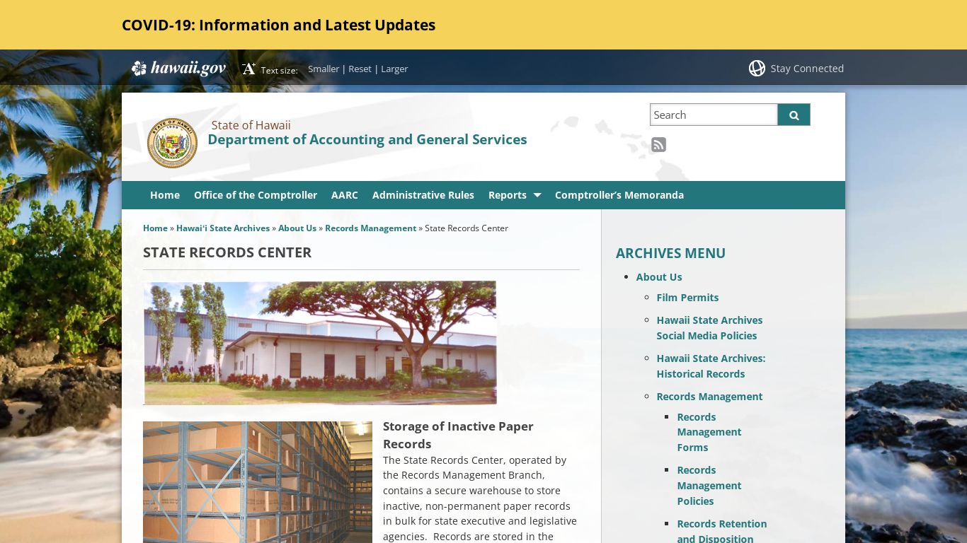 Department of Accounting and General Services | State Records ... - Hawaii